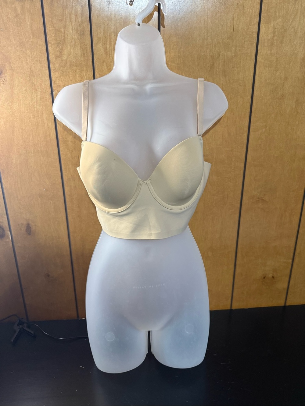 Longline Padded Bustier Bra - Cream